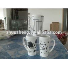 high quality ceramic coffee mug/bone china mug/angel wings coffee cup mug